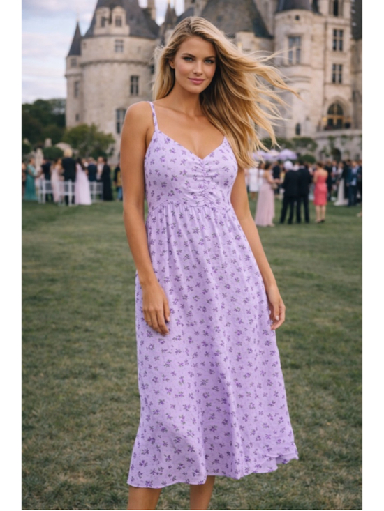torrid Dresses & Skirts - Torrid Lilac Ditsy Floral Midi Dress Cottagecore Romantic Feminine Coquette Boho